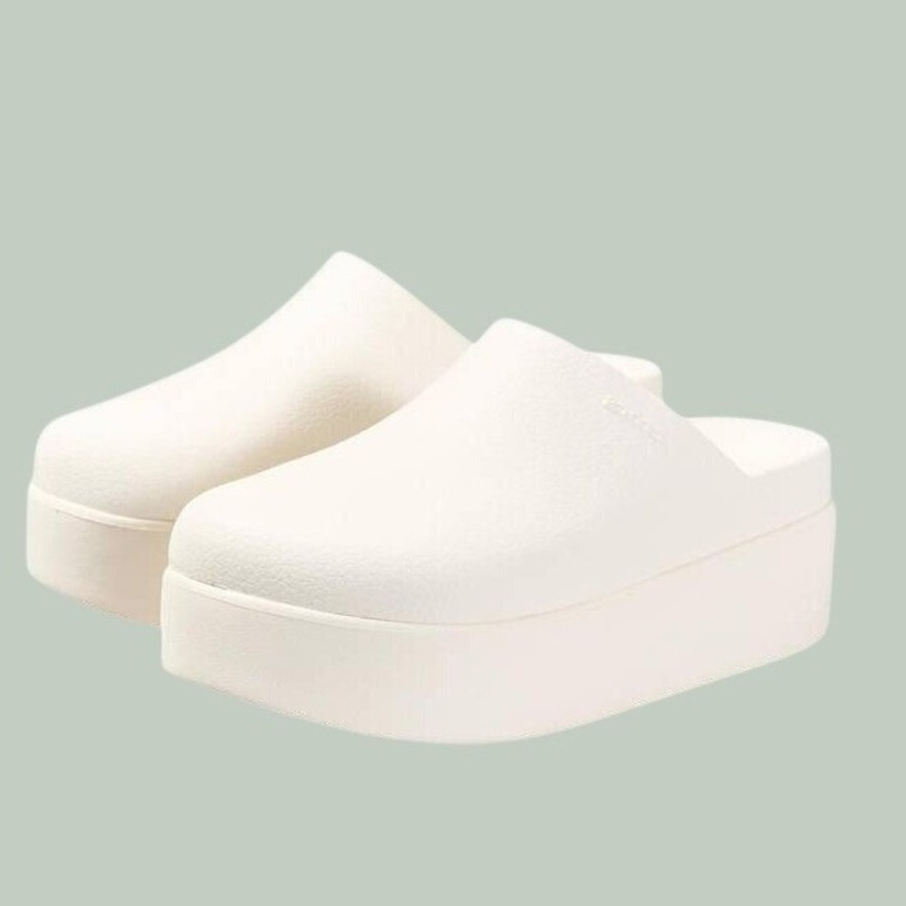 Crocs Dylan Platform Clog White Stucco 209869-0WV Women's Size 9 NEW